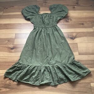 Dizzy Lizzy Olive Green Prarie Dress